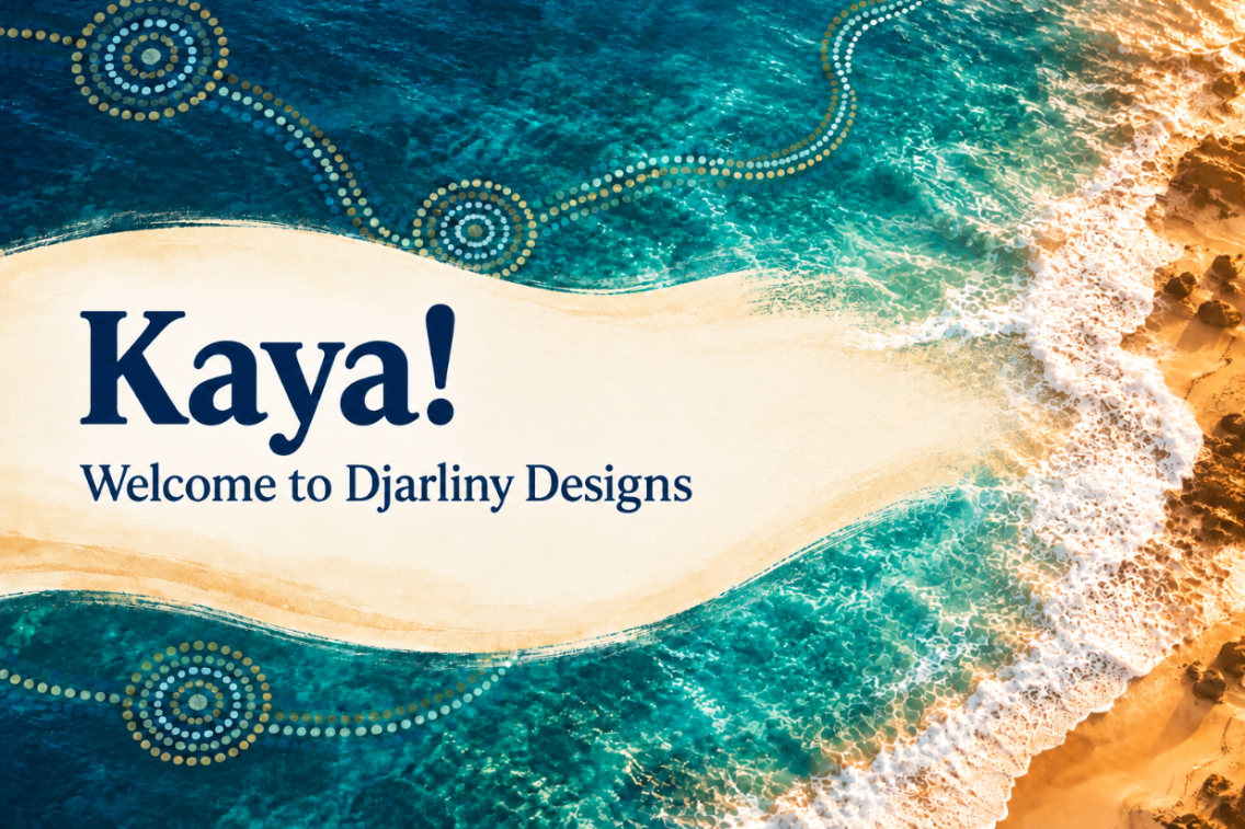 Djarliny Designs coastal welcome banner without a photo placeholder